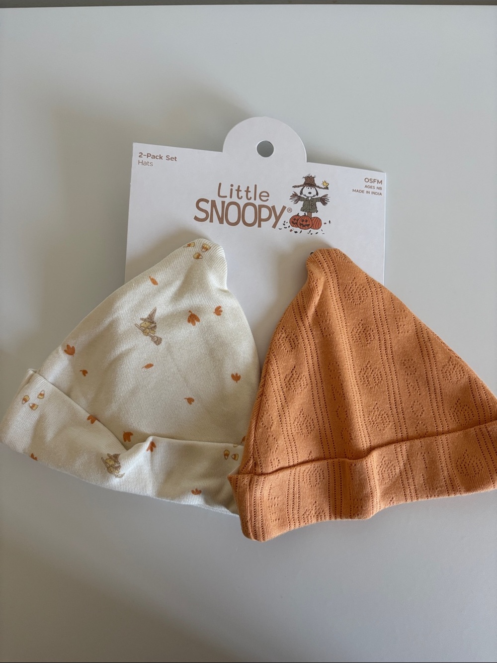 Baby Hat Set - Cream & Rust Orange